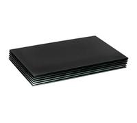 Harbour Housewares Port Articles ménagers Non-Slip en Verre napperons/Chargeur Tapis - Noir - 500 x 400 mm - Lot de 6