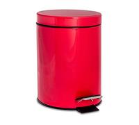 Harbour Housewares Poubelle de Salle de Bains avec Seau intérieur - Poubelle de 3 litres - Finition Rouge