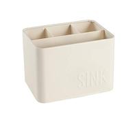 Harbour Housewares Rangement pour évier de cuisine - Crème - Organiseur d'évier en métal vintage pour cuisine, brosse à vaisselle, rangement sur comptoir avec séparateur
