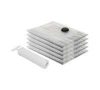 Harbour Housewares Sacs de Rangement Sous Vide avec Pompe à Main - Grand (60 x 80cm) - Gris - 5x Robuste Réutilisable Plastique Vêtements Duvet Literie Voyage Mobile Emballage Économiseur d'Espace