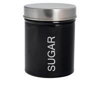 Harbour Housewares Sucre Contemporain Canister - Cuisine en Acier de Stockage Caddy avec Joint en Caoutchouc - Noir - 10cm