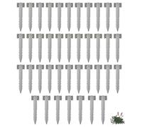 Harbour Housewares Supports de Traverses de Chemin de Fer en Acier Galvanisé avec Fixations - 40cm - Argent - 40x Robuste Métal Jardin Piquets au Sol pour Le Bois Bordure, Lit Surélevé, Terrasse
