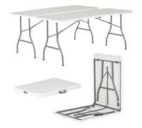 Harbour Housewares Tables à Tréteaux Pliantes Rectangulaires - 180cm (6ft) - Blanc - 2X Plein Air Table Pliante pour Le Pique-Nique, BBQ, Jardin, Camping, Mariage, Traiteur de Fête