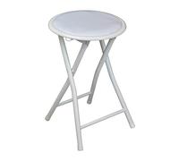 Harbour Housewares Tabouret Pliant Rond et Compact - Blanc