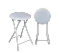 Harbour Housewares Tabourets pliants rembourrés Blancs - Lot de 6 - Tabouret rembourré en éponge avec Cadre en métal Facile à Ranger avec Pieds Pare-Chocs protecteurs de Sol Siège Pliable léger