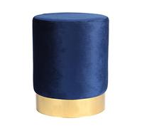 Harbour Housewares Velours Rond Pouffe - Luxe Salon Chambre à Coucher Chambre à Chambre à Coucher Accent Foottool - 29 x 36cm - Bleu