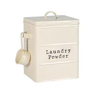 Harbour Housewares Vintage Métal Lavage Poudre de Stockage Tin - Utilitaire de Stockage Canister - 18cm - Crème