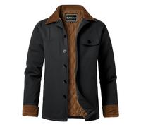 Harbrosrce Blouson Homme Hiver Chaud Filled Trench Manteau Veste en Coton Doublure Matelassée Vestes Parka Jacket avec 5 Poches