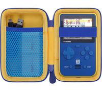 Hard Carrying Case Compatible With Hyper Mega Tech Taito/Capom Super Pocket Portable Console,Mesh Pouch For Usb Cable And Evercade Cartridge (Case Only),Yellow,Bag Hanger