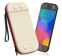 Hard Carrying Case for Nintendo Switch 2, Travel Case Shell Pouch with 12 Games Cartridges, Protective Case for Switch 2 Console & Games Accessories White & Red