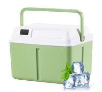 Hard Cooler Ice Box - 10 inch Insulated Food Container | Leakproof Portable PP Beverage Chest with Handle Temperature Display for Camping Fishing Beach Picnic Travel