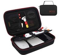 Hard Electronic Organizer Travel Case Electronics Accessoires Cable Gadget Sac de Stockage de Fil Double Couche Boîte à Choc pour Chargeur, Cordon, Crayon Apple, Banque de Puissance, Noir