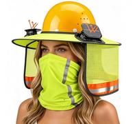 Hard Hat Shade Bord Complet - 18,5 Lot de 2 Casque de Protection Solaire avec Cache-Cou | Chapeau de Protection Éventail Solaire Respirant Protection UV | Chantier Rigide Léger Extérieur Nylon, 400 g.