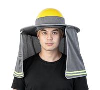 Hard Hat Shade - Full Brim Sun Cover | Reflective Mesh Neck Protector | Construction en maille respirante, tissu imperméable, bandes de sécurité réfléchissantes, couverture étendue du cou et de la