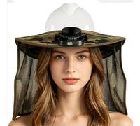 Hard Hat Sun Shade - Solar Fan Cover | USB Cooling Neck Shield