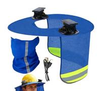 Hard Hat Sun Shield, Brim Mesh Neck Shield, Comfortable Fit Solar Hard Hat Fan with Shade, Lightweight Cooling Protection, for Construction Roofing Landscaping Greening Outdoor Work Projects