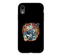 Hard & Heavy Rock Maneki Neko Rockstar Guitare Chat Coque pour iPhone XR