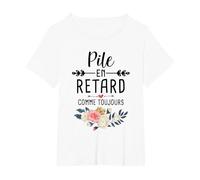 Hard Morning Always Late Humor Stack Late T-Shirt, Femme Grandes Tailles, Blanc, 1X