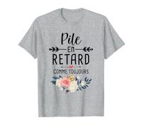 Hard Morning Always Late Humor Stack Late T-Shirt, Homme, Gris Chiné, L