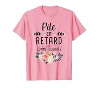 Hard Morning Always Late Humor Stack Late T-Shirt, Homme, Rose, XL