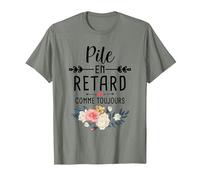 Hard Morning Always Late Humor Stack Late T-Shirt, Homme, Vert Kaki chiné, L