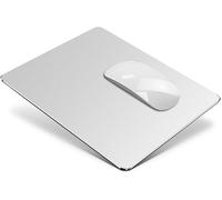 Hard Mouse Pad,Mac Mouse Pad,Double Sided Smooth and Ultra Thin Design,Metal Aluminium Mouse Pad Waterproof,Quick and Accurate Control for Gaming,Office (Medium,Silver,24 x 20 cm)