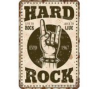 Hard Rock - Plaque décorative vintage en étain 20,3 x 30,5 cm pour maison, cuisine, salle de bain, ferme, jardin, garage, citations inspirantes