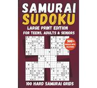 Hard Samurai Sudoku for Teens, Adults & Seniors: Travel-Friendly Large Print Puzzle Book with 100 Challenging Sudoku Grids