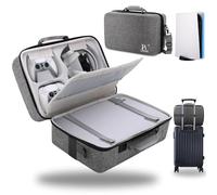 Hard Shell Carrying Case for PS5, Travel Case Compatible avec Playstation 5 Console Controller, Shockproof Protective Storage Bag for PS5 Disk Digital Edition, Headset, Base and Game Accessories(Grey)