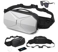 Hard Shell Fanny Pack for Men Women,Versatile Waterproof Sling Shoulder Bags,Casual Fashion Tactical Style Waist Bag