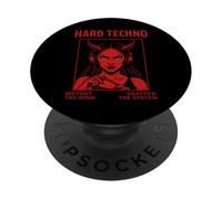 Hard Techno Rave - Distort The Mind - Shatter The System PopSockets PopGrip Adhésif