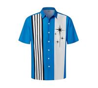 Hardaddy Chemise de Bowling Vintage à Manches Courtes pour Homme - Imprimé hawaïen - Style décontracté, Multicolore., Taille L