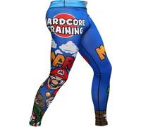 Hardcore Training Compression Pantalon de Compression Homme Leggings MMA BJJ Arts Martiaux Boxe Fitness Grappling No Gi (FR/ES, Alpha/Lettres, 4TG, Taille Normale, Taille Normale, Blue Green Yellow)