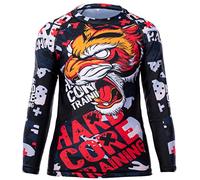 Hardcore Training Kids Rash Guard Tiger Fury Unisex Chemise de Compression Enfant Couche de Base No Gi Fitness Entraînement BJJ Gym Workout Boxe