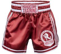 Hardcore Training Metallic Short Muay Thai Homme Kickboxing Boxe MMA Sport | Short de Muay Thai, kickboxing, boxe et MMA, coupe ample, fentes latérales et large taille élastique avec cordon de serrage