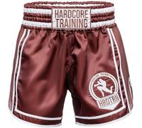 Hardcore Training Metallic Short Muay Thai Homme Kickboxing Boxe MMA Sport | Short de Muay Thai, kickboxing, boxe et MMA, coupe ample, fentes latérales et large taille élastique avec cordon de serrage