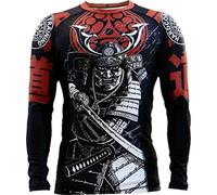 Hardcore Training Rash Guard Men's Budo Red Chemise de Compression Homme MMA BJJ Fitness Arts Martiaux No Gi Grappling Boxe Workout