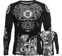 Hardcore Training Rash Guard Men's Koi Noir Chemise de Compression Homme MMA BJJ Fitness Arts Martiaux No Gi Grappling Boxe Workout