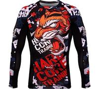 Hardcore Training Rash Guard Men's Tiger Fury Chemise de Compression Homme MMA BJJ Fitness Arts Martiaux No Gi Grappling Boxe Workout