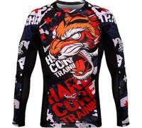 Hardcore Training Rash Guard Men's Tiger Fury Chemise de Compression Homme MMA BJJ Fitness Arts Martiaux No Gi Grappling Boxe Workout