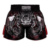 Hardcore Training Short Muay Thai Homme Kickboxing Boxe MMA Entraînement | Short de Muay Thai, kickboxing, boxe et MMA, coupe ample, fentes latérales et large taille élastique avec cordon de serrage