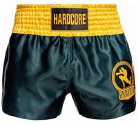 Hardcore Training Short Muay Thai Homme Kickboxing Boxe MMA Entraînement | Short de Muay Thai, kickboxing, boxe et MMA, coupe ample, fentes latérales et large taille élastique avec cordon de serrage