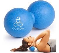 Harde dubbele lacrosse massagebal - Blazing Blue - Peanut triggerpoint roller voor mobiliteit, diepe weefseltherapie en myofasciale release - van Cozlow