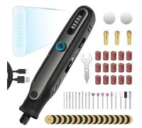 HARDELL 4V Outils Rotatif Multifonction Avec 69 Accessoires, Outil Rotatif sans fil avec Affichage Numérique, 5 Vitesses Réglables outils pour Gravure,Perçage,Meulage,Polissage,Découpe,Bricolage-Noir