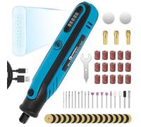 HARDELL 4V Outils Rotatif Multifonction avec Affichage Numérique, 5 Vitesses Réglables Outil Rotatif sans fil Avec 69 Accessoires pour Gravure, Perçage, Meulage, Polissage, Découpe, Bricolage (Bleu)