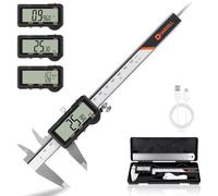 HARDELL Digital Caliper, Rechargeable Digital Caliper 150mm with Reset Setting, Caliper Measuring Tool with MM/in/F Conversion, Auto Off, Micrometer with Large Screen for Jeweler/Woodworking/DIY