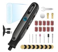 HARDELL Mini outil rotatif à affichage numérique, 4 V, avec 37 accessoires, idéal pour la gravure et le polissage