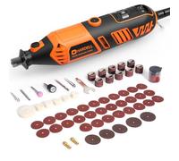 HARDELL Outil Rotatif Multifonction 180W - Outil Rotatif Filaire, 6 Vitesses Variables 8000-35000 tr/min, 61 Accessoires pour Ponçage, Polissage, Découpe, Gravure, Sculpture