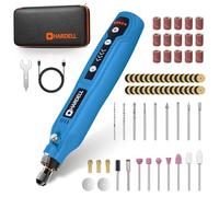 HARDELL Outil rotatif sans fil, kit de 5 outils rotatifs à vitesse variable avec 61 accessoires, outil rotatif de charge type C 3,7 V pour gravure, ponçage, polissage,