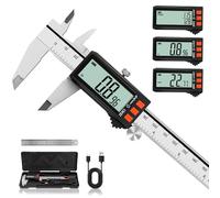 HARDELL Pied à Coulisse Numérique Rechargeable avec Indicateur de Batterie, 6 Pouces, Grand Écran LCD, Conversion mm/in/fraction pour Bijoutiers Menuisiers Bricolage